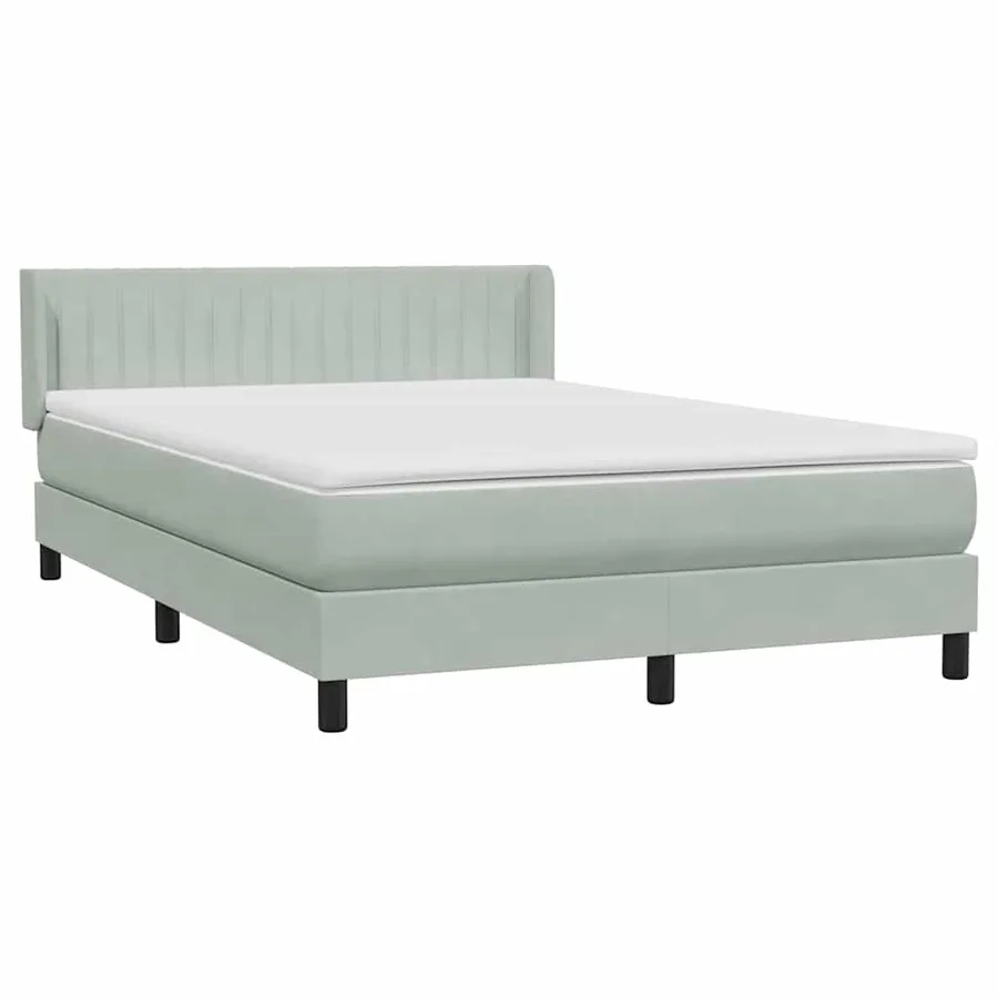 Sommier à lattes de lit et matelas gris clair 160x220cm velours - 4