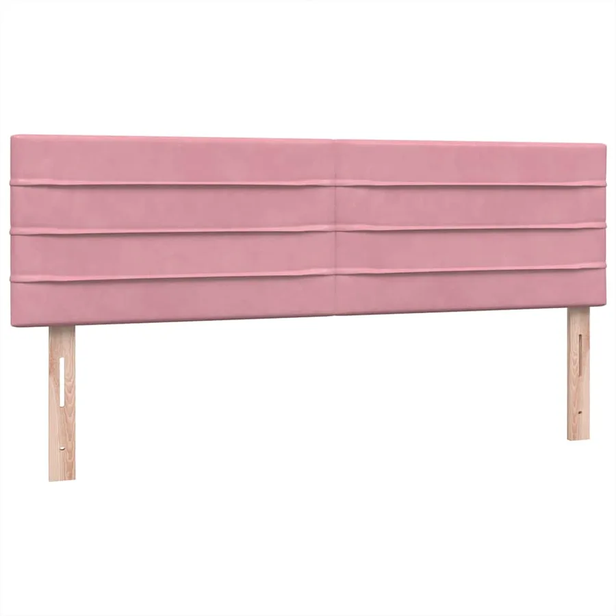 Sommier à lattes de lit avec matelas rose 140x220 cm velours - 8
