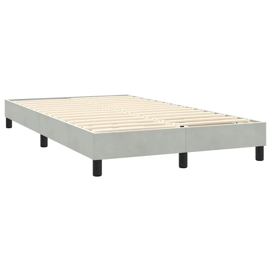 Sommier à lattes de lit et matelas et LED gris clair 120x220cm velours - 6