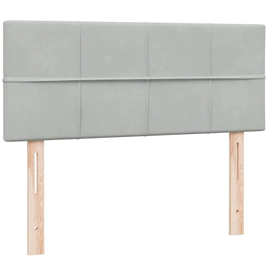 Sommier à lattes de lit et matelas et LED gris clair 120x220cm velours - 7