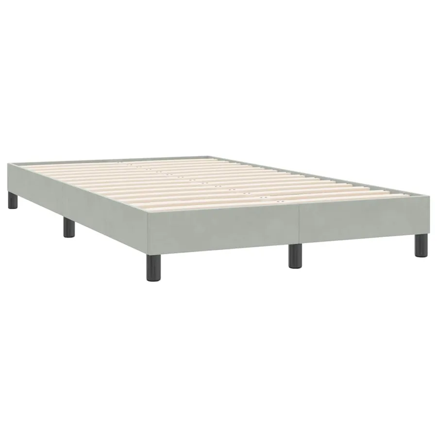 Sommier à lattes de lit et matelas et LED gris clair 120x220cm velours - 6