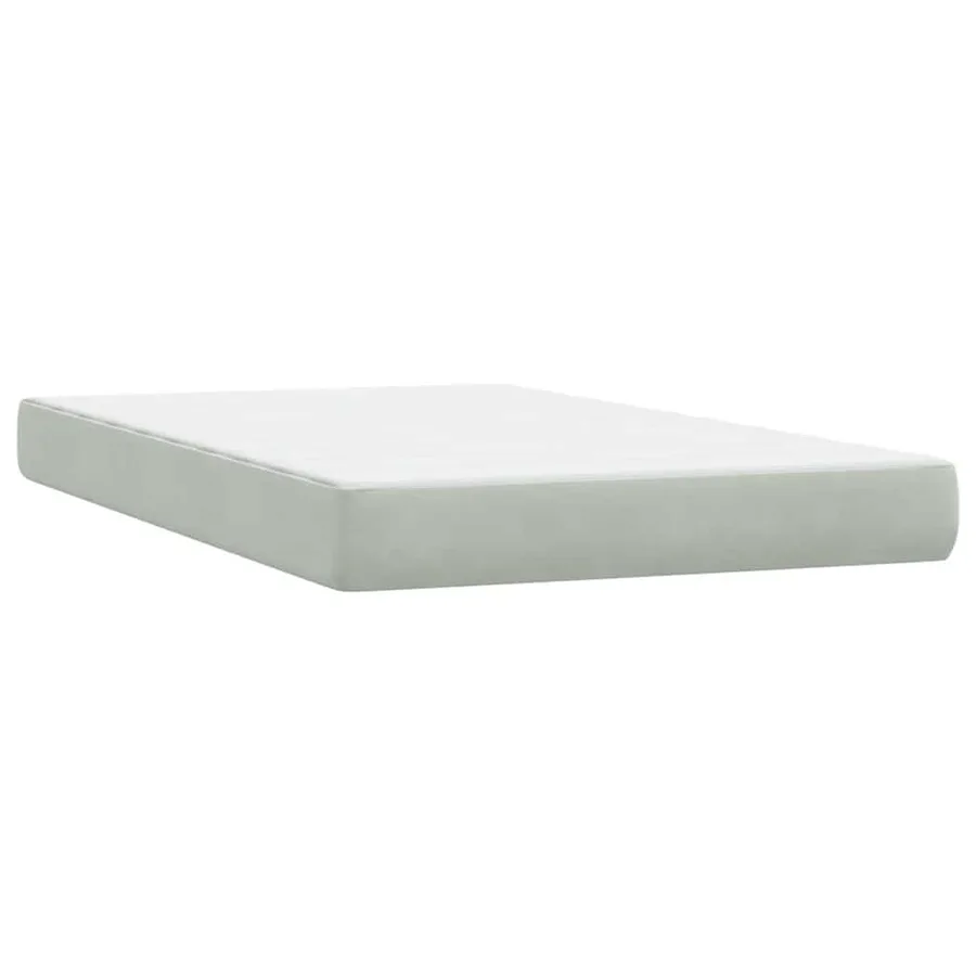 Sommier à lattes de lit et matelas et LED gris clair 120x220cm velours - 7