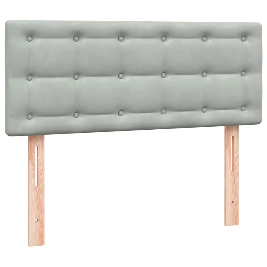 Sommier à lattes de lit et matelas et LED gris clair 120x220cm velours - 8