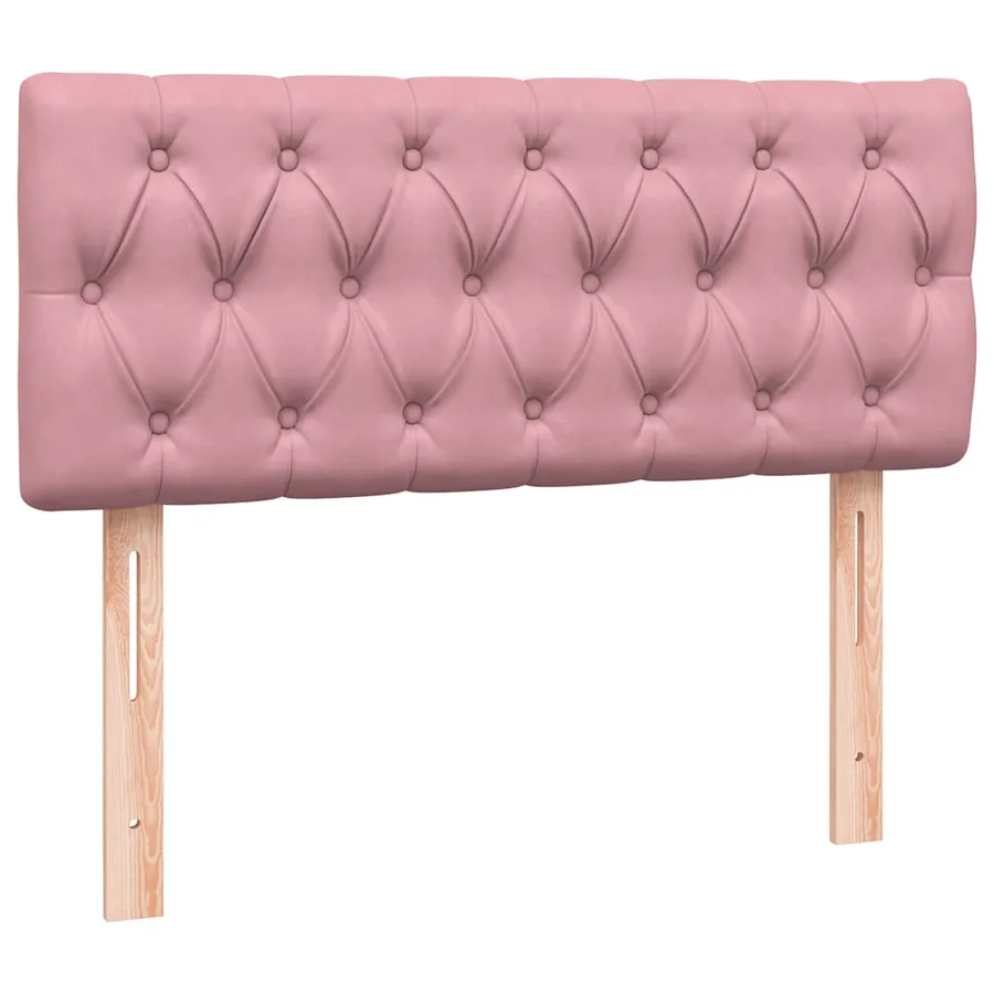 Sommier à lattes de lit avec matelas et LED rose 120x220 cm velours - 7