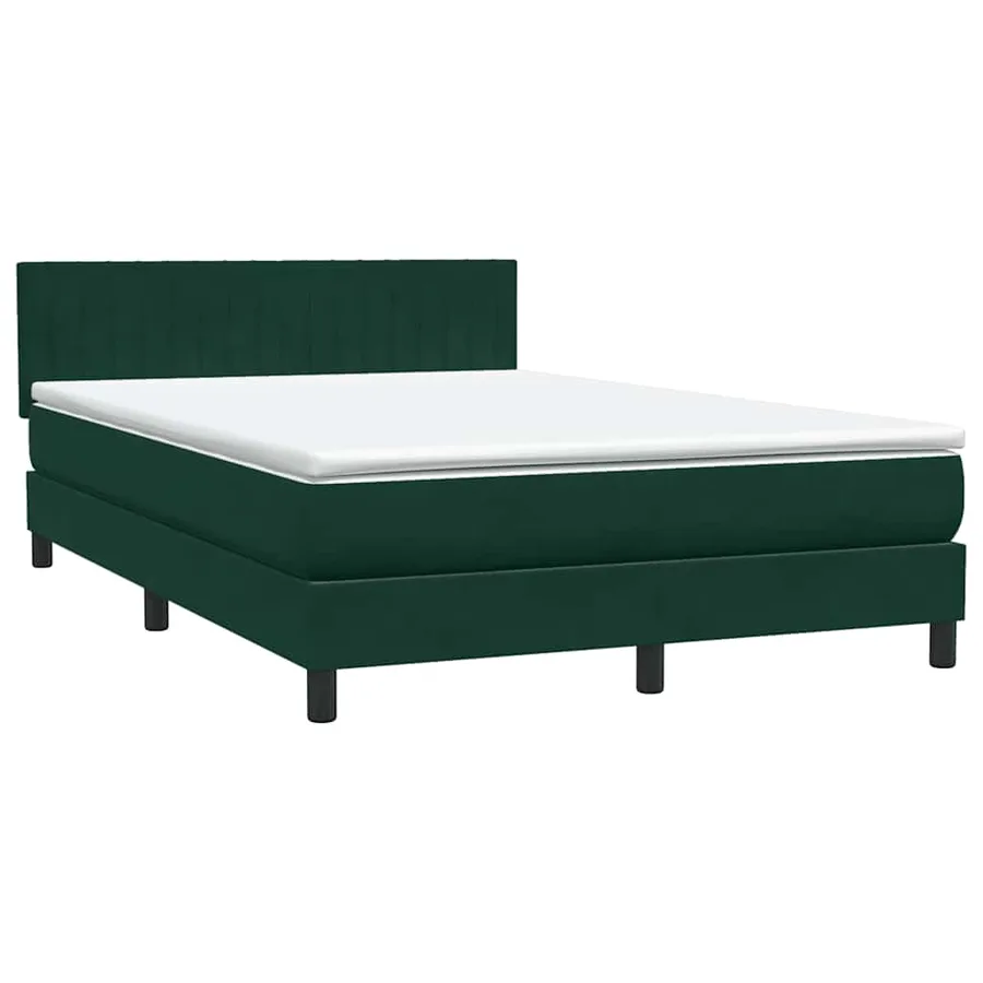 Sommier à lattes de lit et matelas vert foncé 160x220cm velours - 2