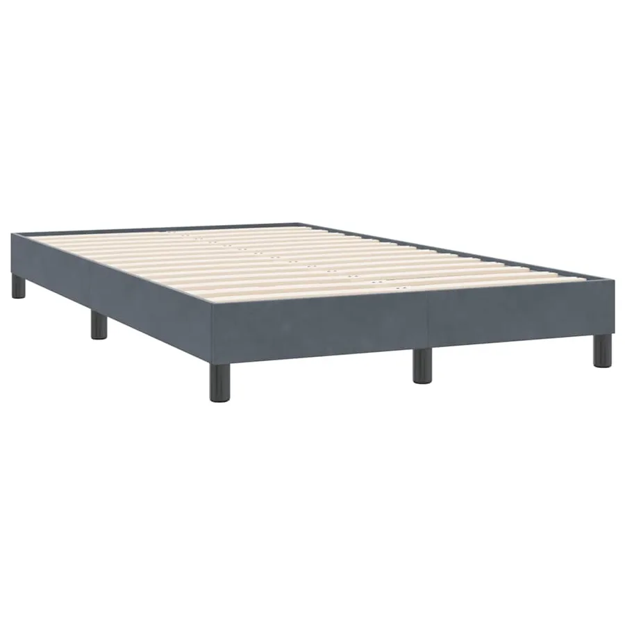 Sommier à lattes de lit et matelas gris foncé 120x220cm velours - 5