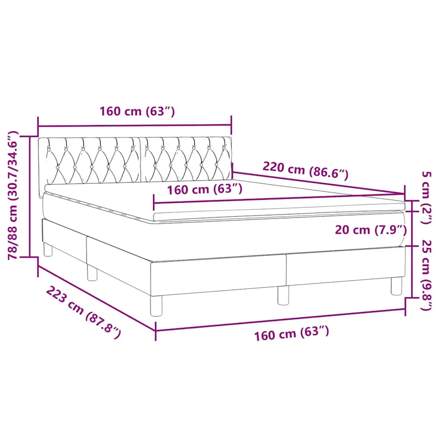 Sommier à lattes de lit et matelas vert foncé 160x220cm velours - 12