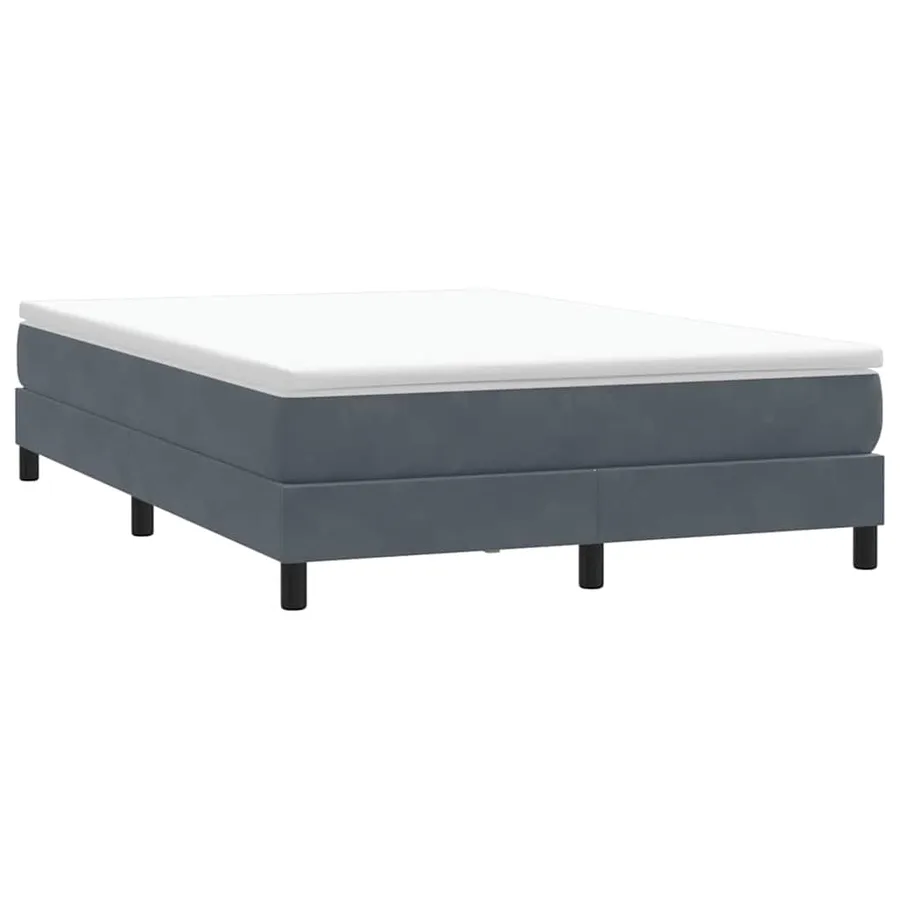 Sommier à lattes de lit et matelas gris foncé 160x220cm velours - 5