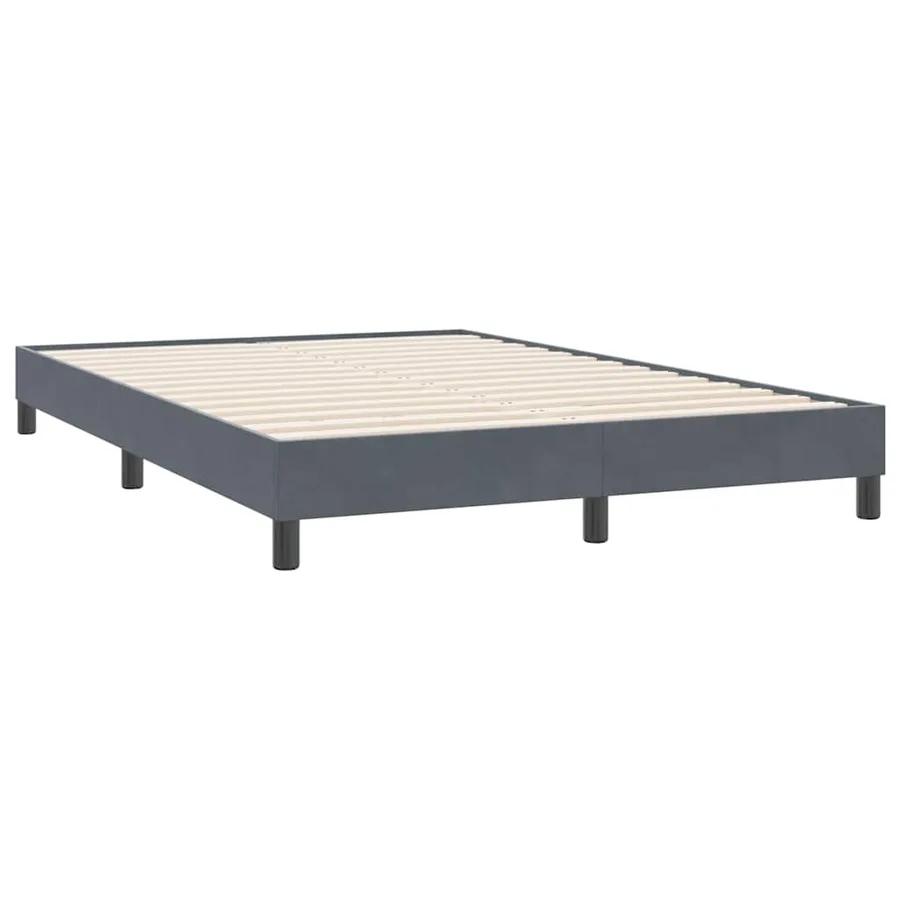 Sommier à lattes de lit et matelas gris foncé 160x220cm velours - 5