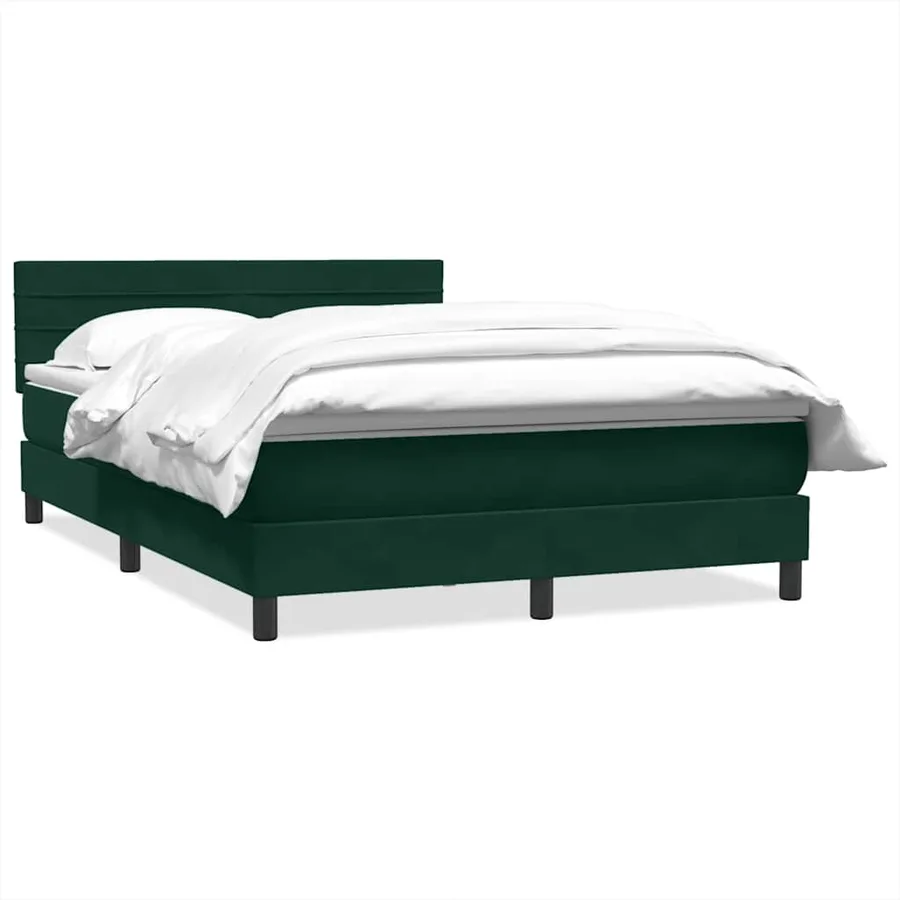 Sommier à lattes de lit et matelas vert foncé 160x220cm velours - 2