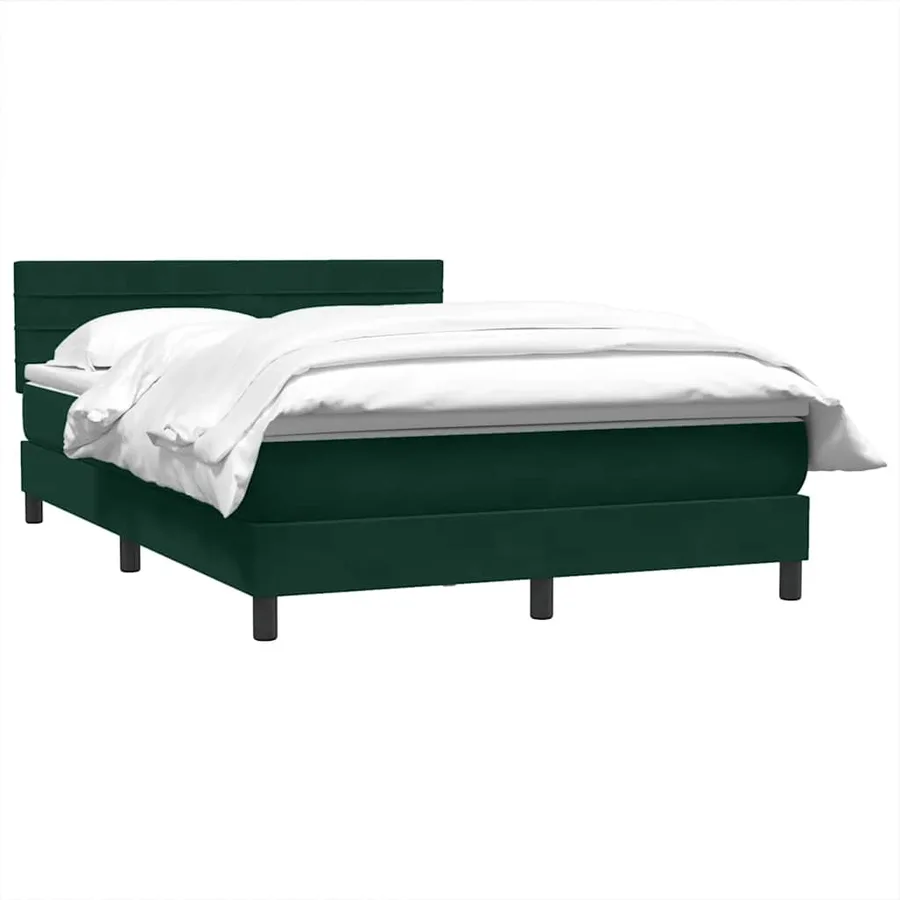 Sommier à lattes de lit et matelas vert foncé 160x220cm velours - 3