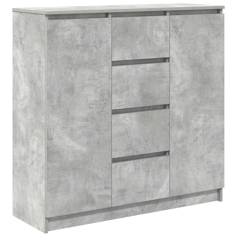 Buffet avec tiroirs gris béton 100,5x35x98,5 cm bois ingénierie - 2