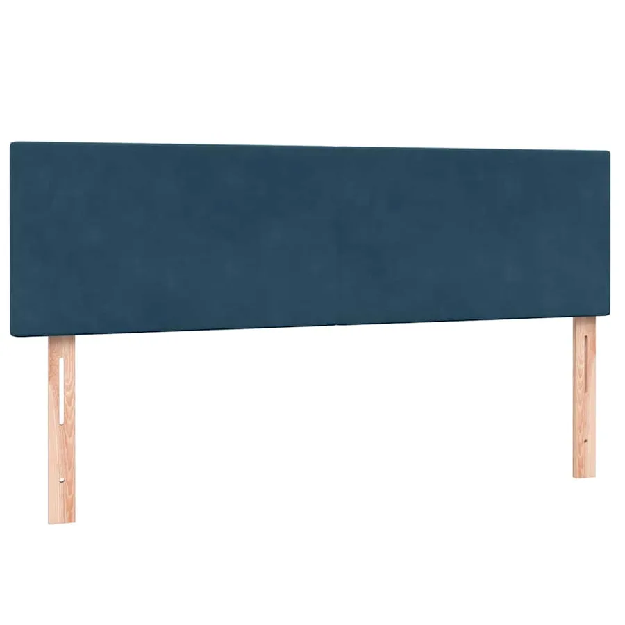 Sommier à lattes de lit et matelas bleu foncé 140x220cm velours - 7