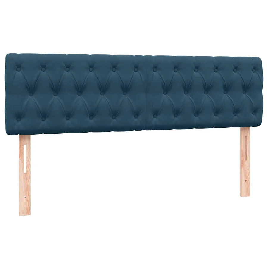 Sommier à lattes de lit et matelas bleu foncé 140x220cm velours - 6