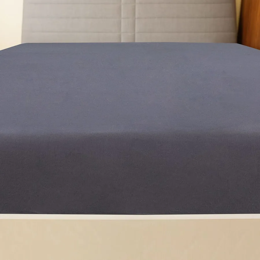 Drap-housse Jersey Anthracite 140x200 cm Coton - 3