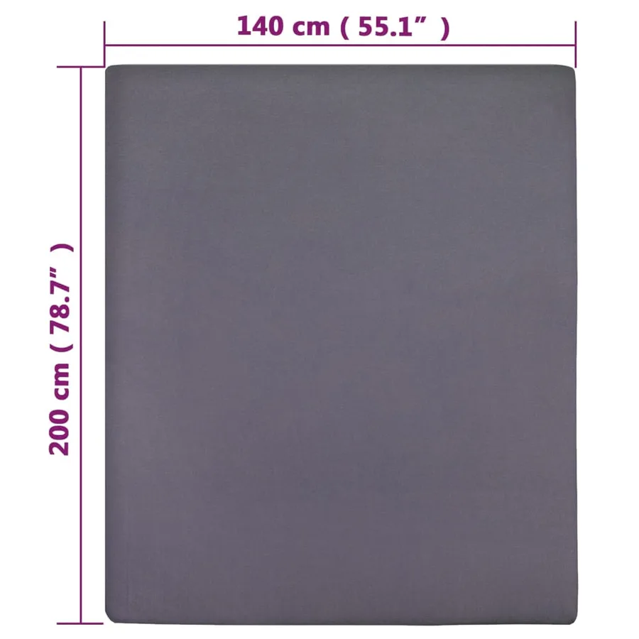 Drap-housse Jersey Anthracite 140x200 cm Coton - 5