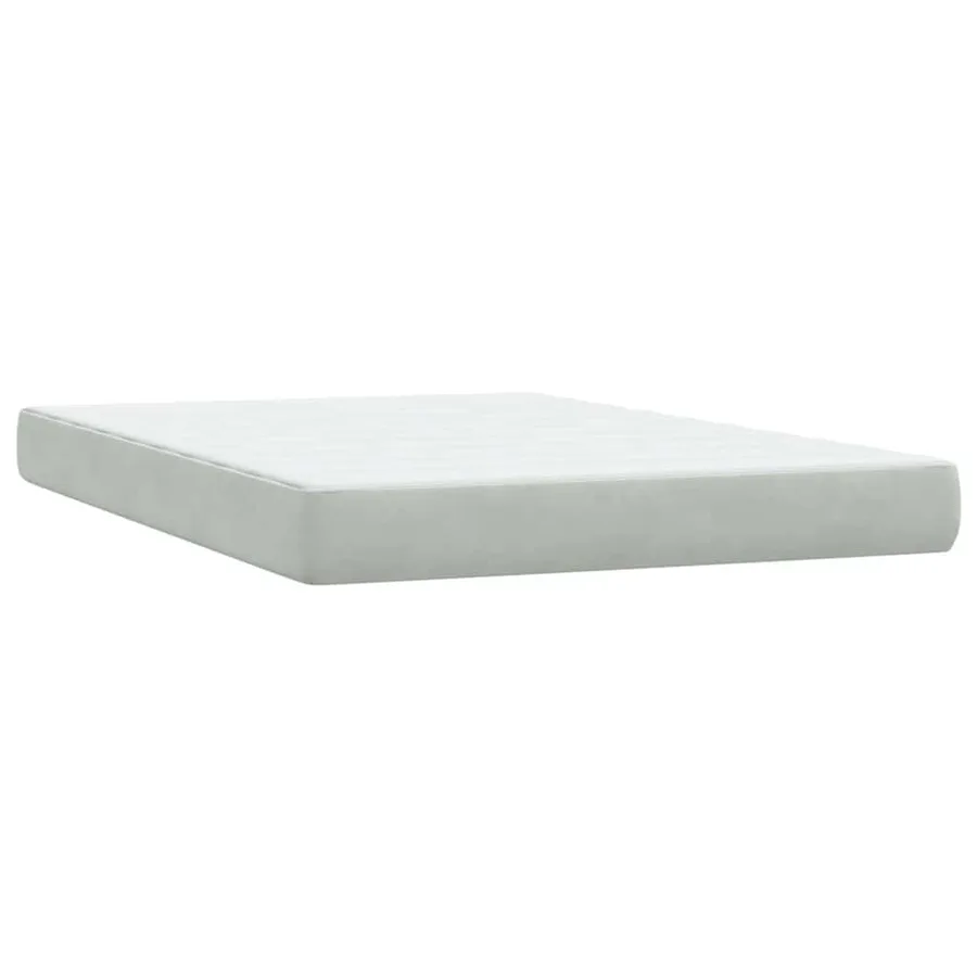 Sommier à lattes de lit et matelas gris clair 140x220cm velours - 6