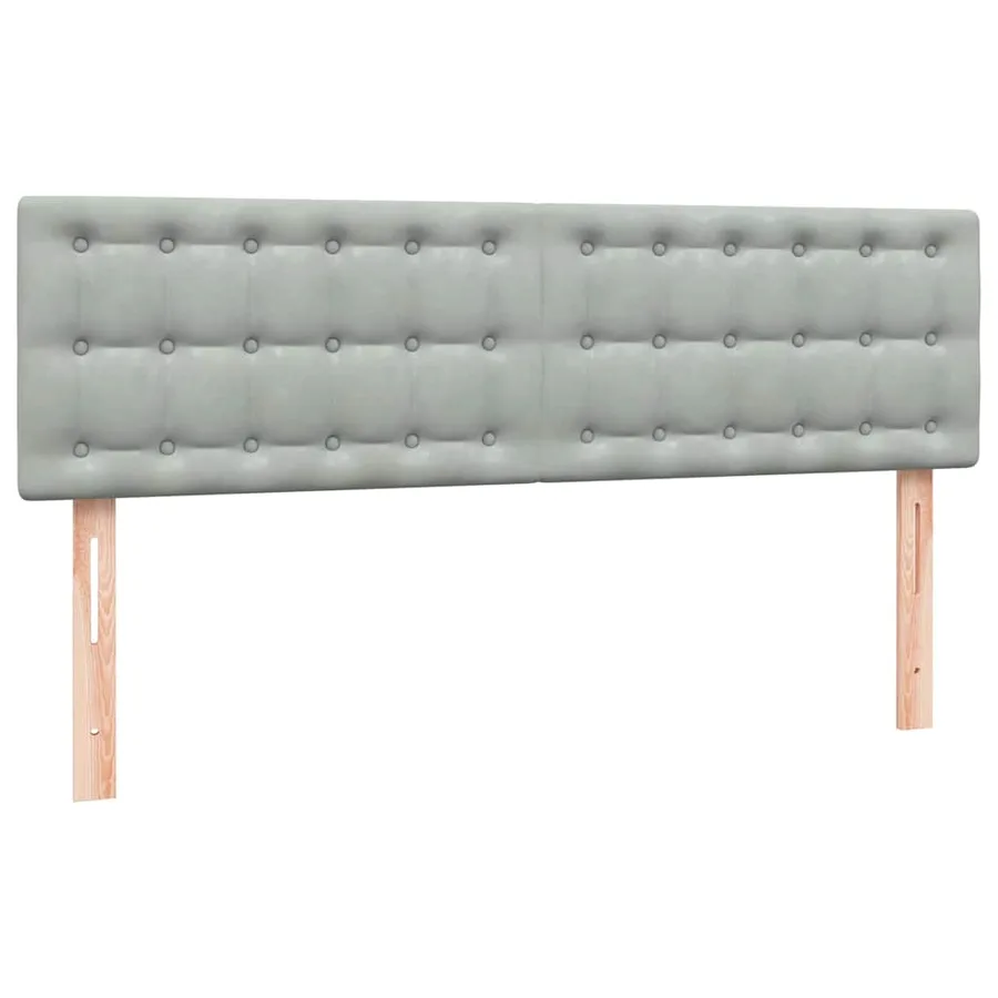Sommier à lattes de lit et matelas et LED gris clair 140x220cm velours - 7