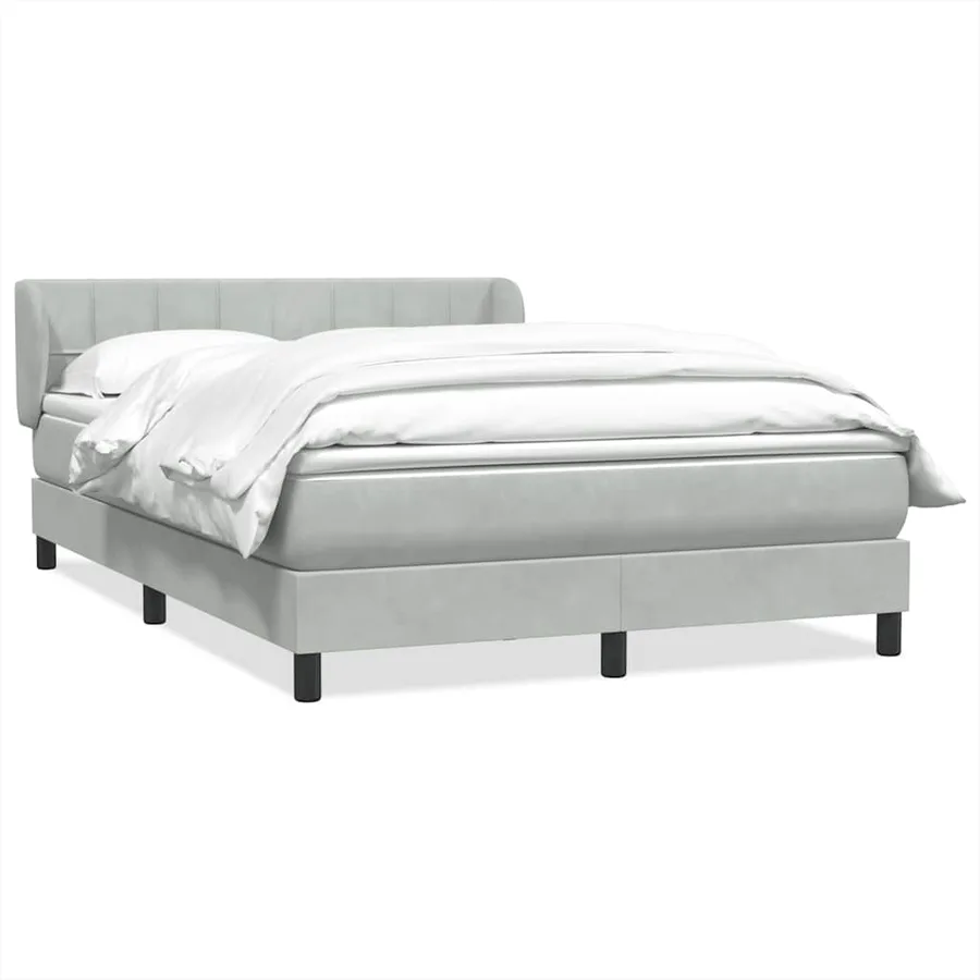 Sommier à lattes de lit et matelas gris clair 140x220cm velours - 2