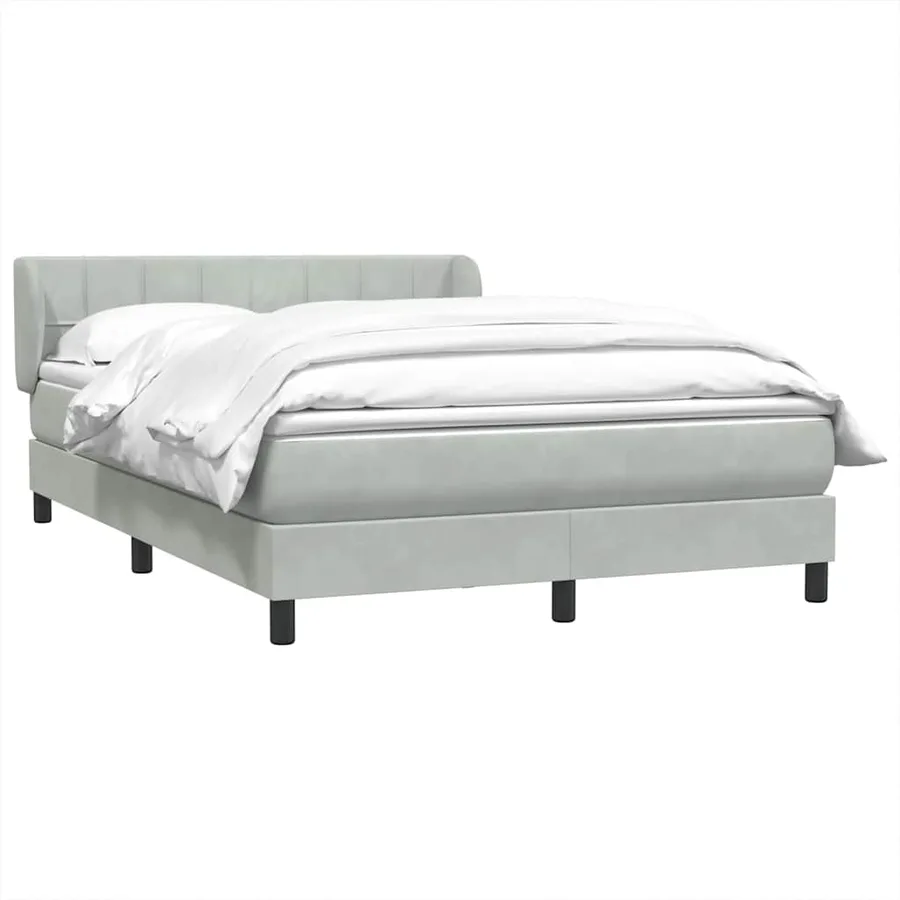 Sommier à lattes de lit et matelas gris clair 140x220cm velours - 3