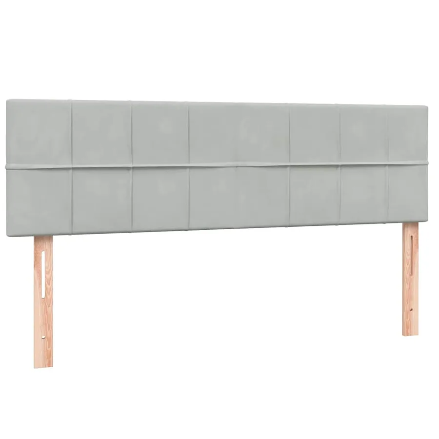 Sommier à lattes de lit et matelas gris clair 140x220cm velours - 7