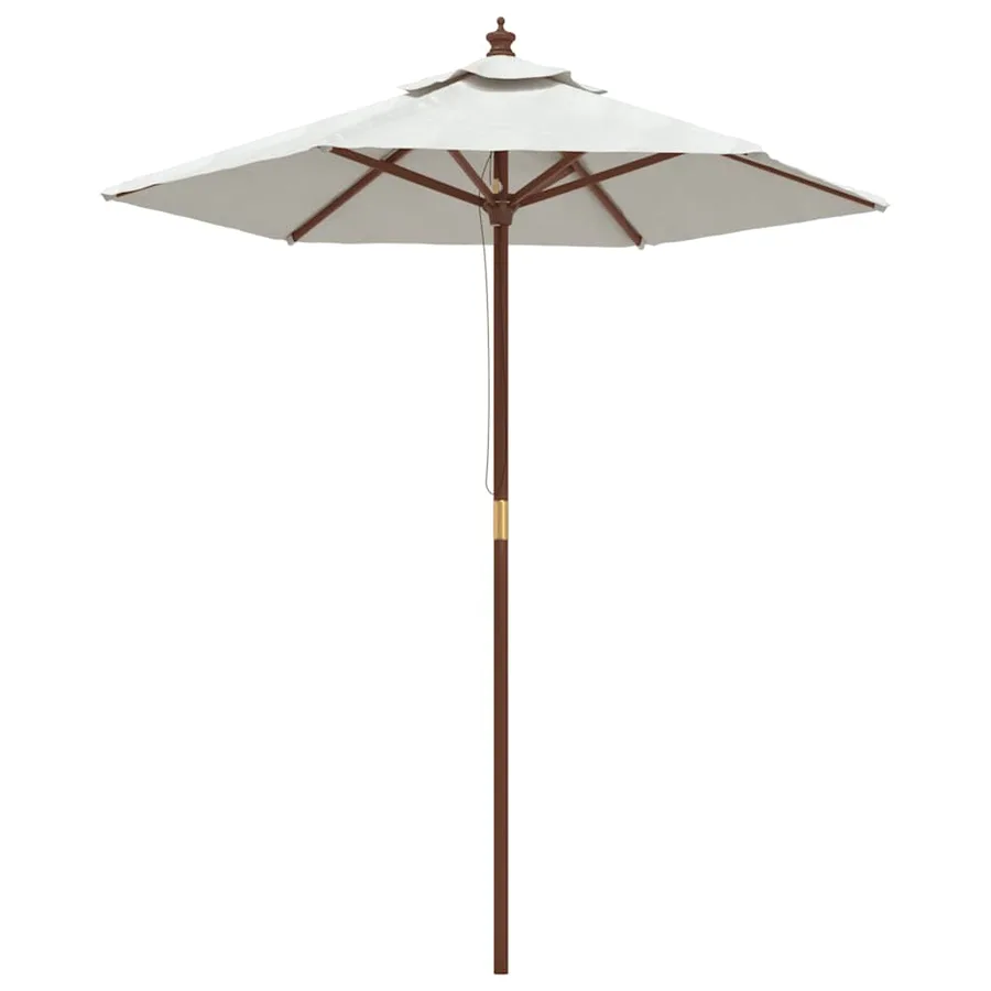 Parasol de jardin avec mât en bois sable 196x231 cm - 2