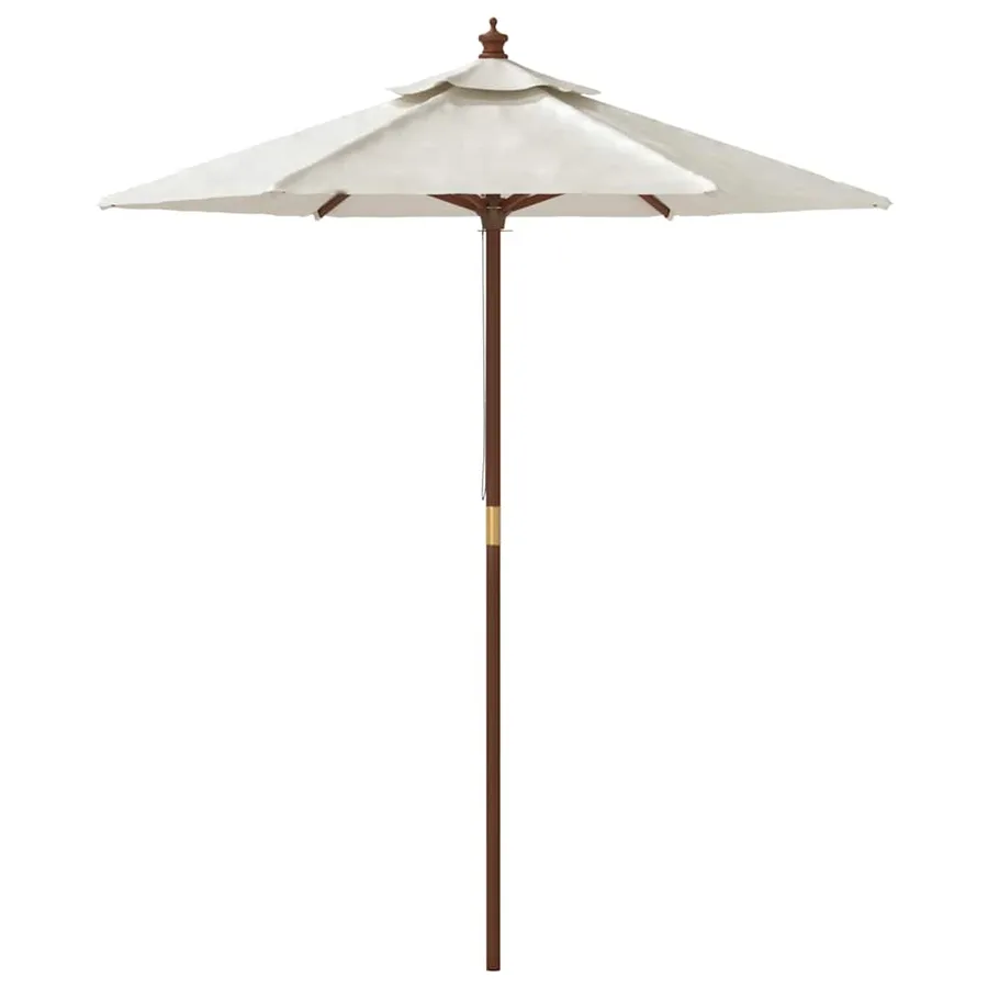 Parasol de jardin avec mât en bois sable 196x231 cm - 4