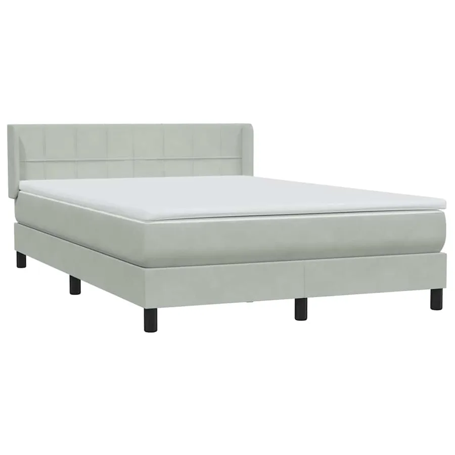 Sommier à lattes de lit et matelas gris clair 140x220cm velours - 4