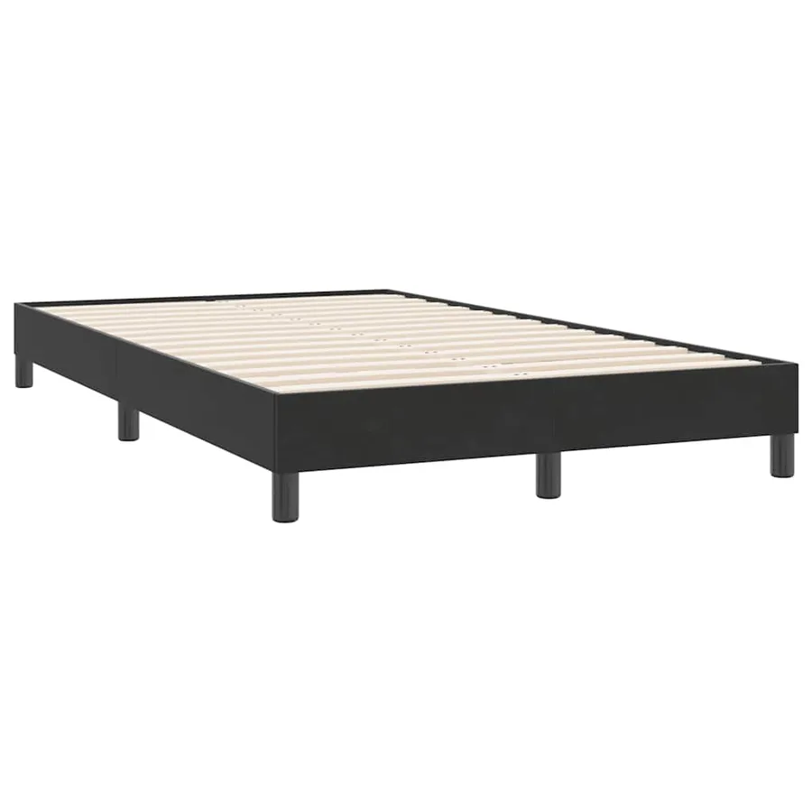 Sommier à lattes de lit avec matelas noir 120x220 cm velours - 6