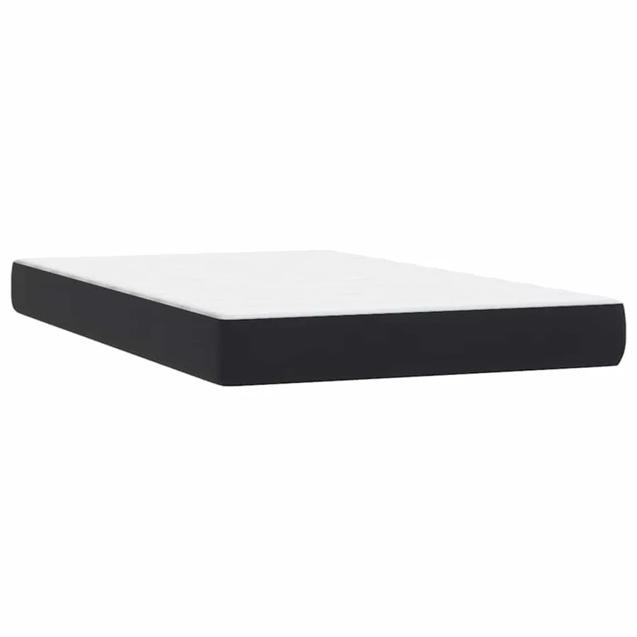 Sommier à lattes de lit avec matelas noir 120x220 cm velours - 7
