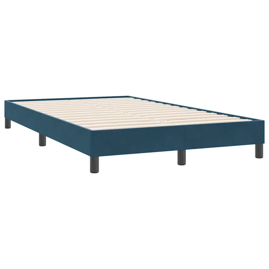 Sommier à lattes de lit et matelas et LED bleu foncé 120x220cm velours - 6