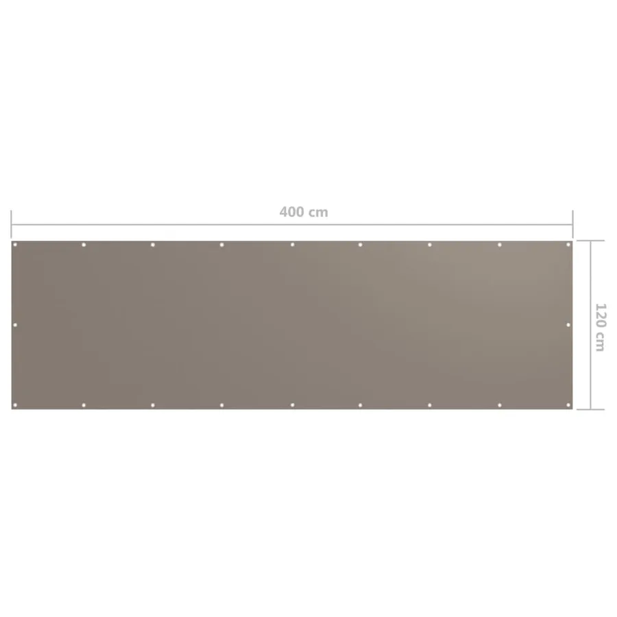 Écran de balcon Taupe 120x400 cm Tissu Oxford - 5