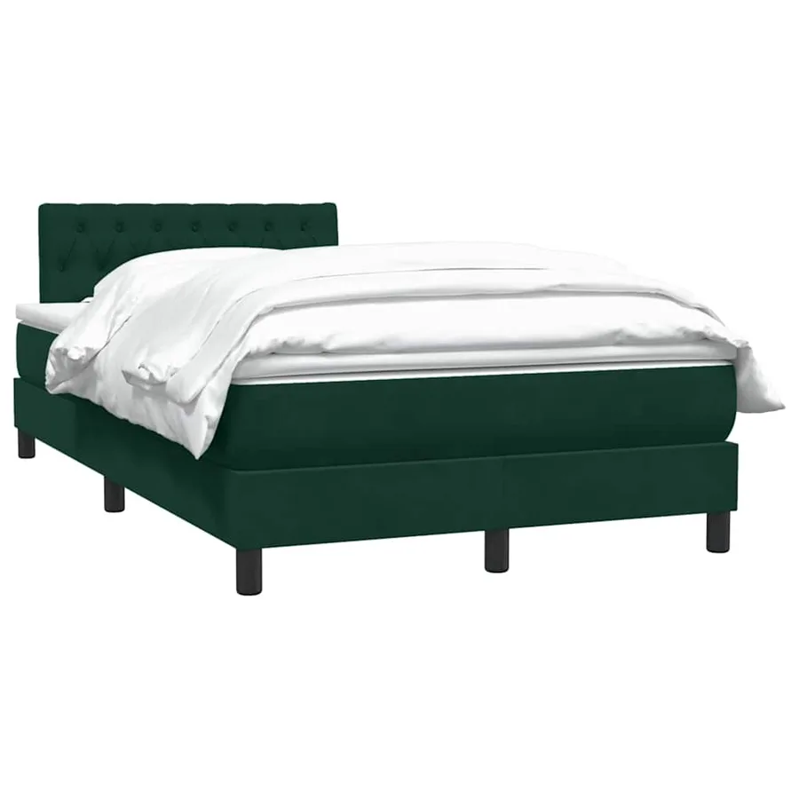 Sommier à lattes de lit et matelas vert foncé 120x220cm velours - 3