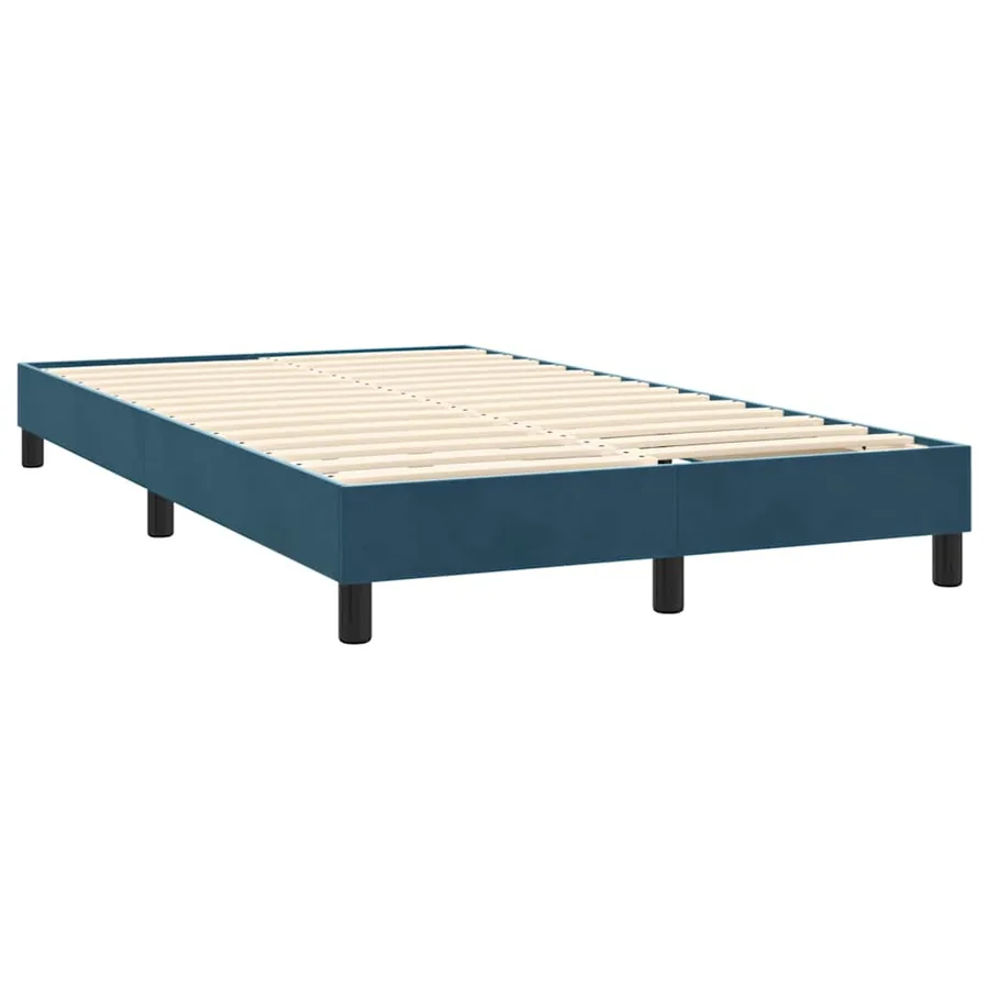 Sommier à lattes de lit et matelas et LED bleu foncé 120x220cm velours - 6