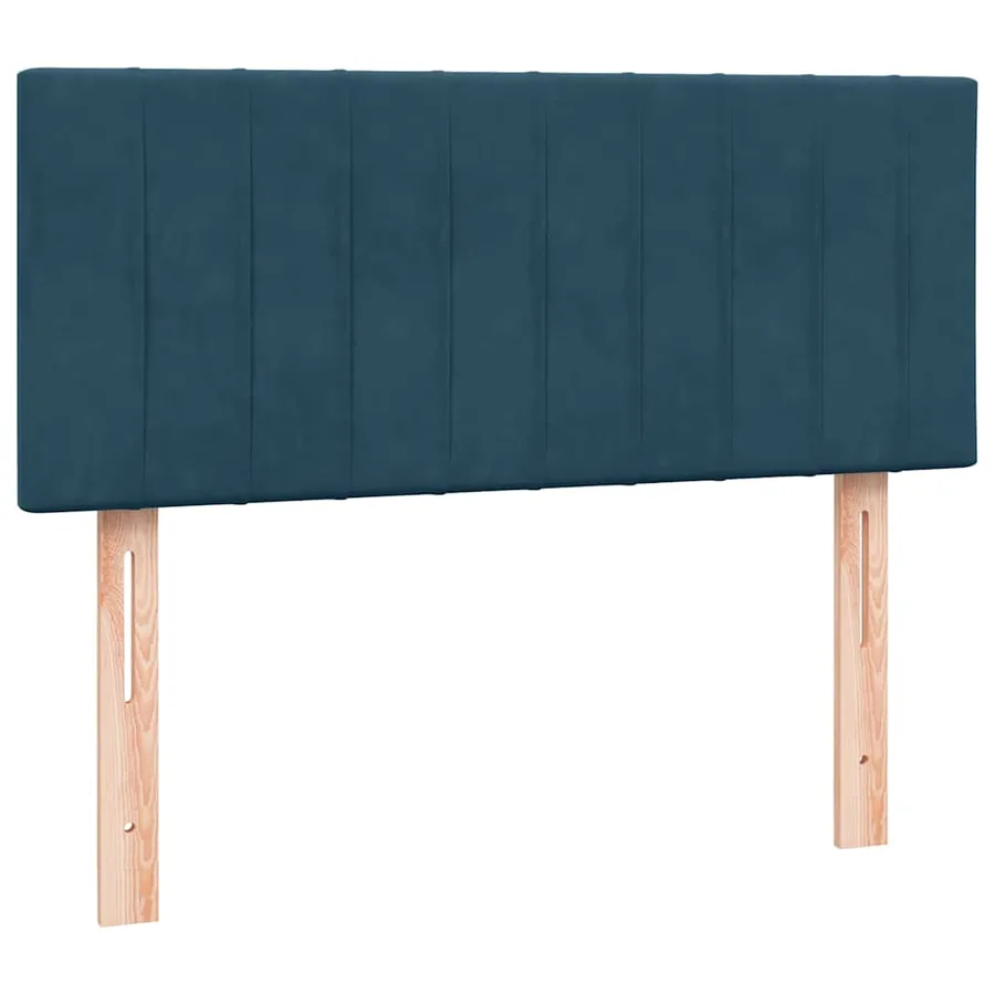 Sommier à lattes de lit et matelas et LED bleu foncé 120x220cm velours - 7
