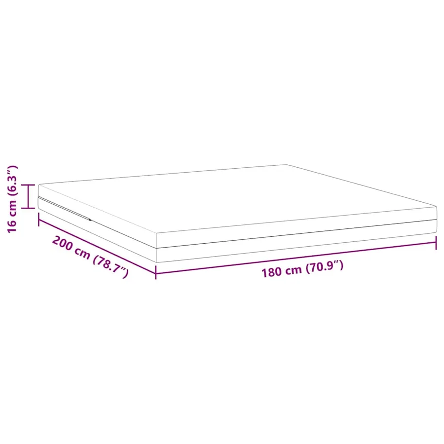 Matelas Moyennement ferme 180 x 200 cm Blanc - 12
