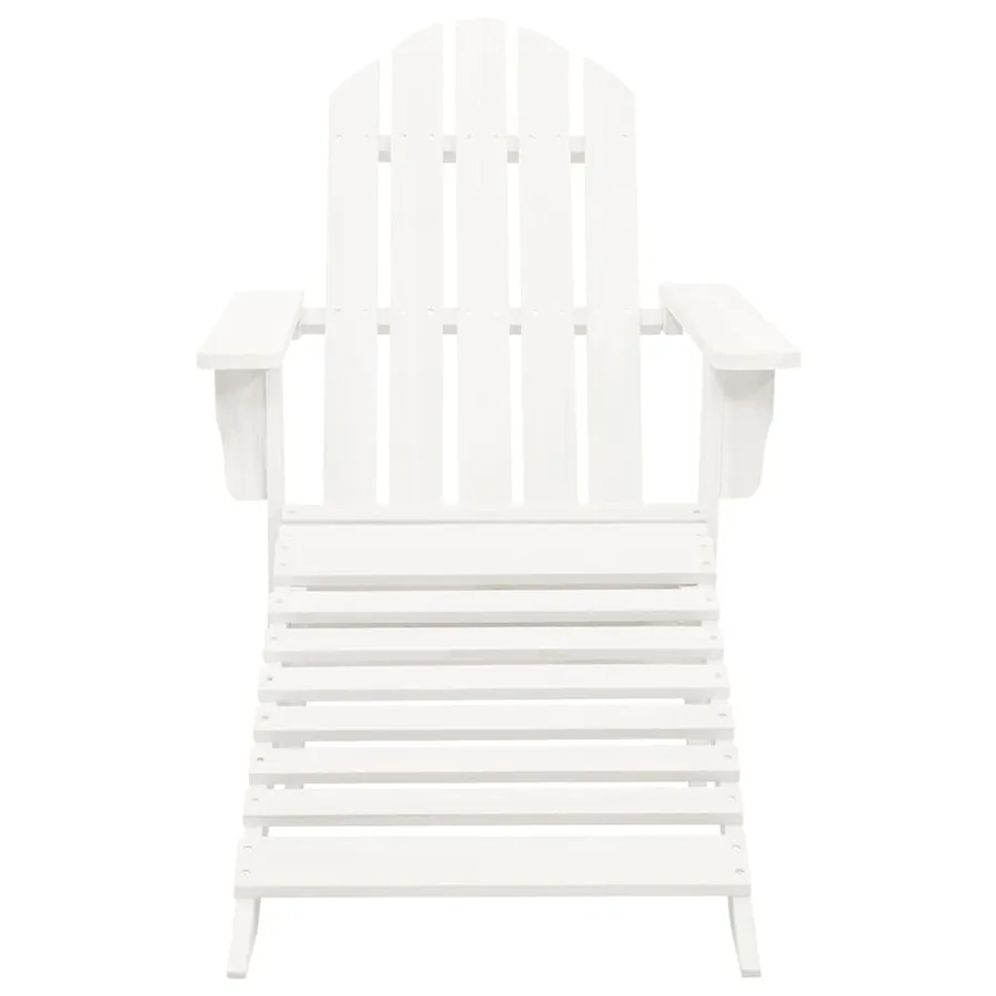 Chaise de jardin avec pouf Bois Blanc - 2