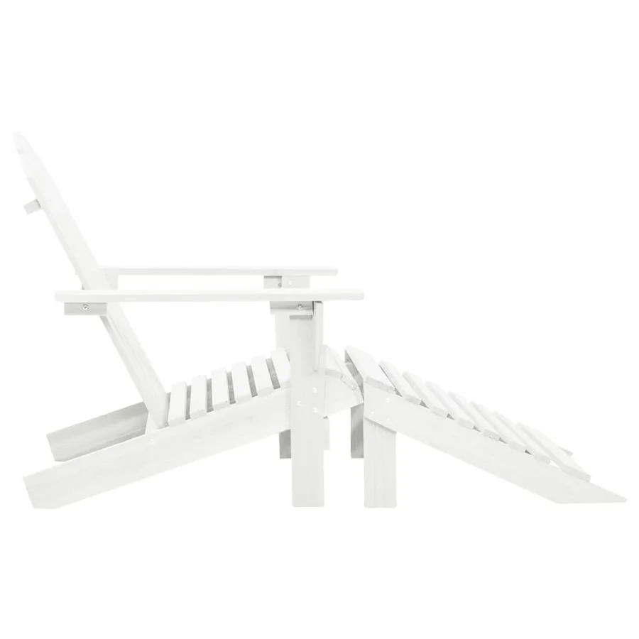 Chaise de jardin avec pouf Bois Blanc - 3