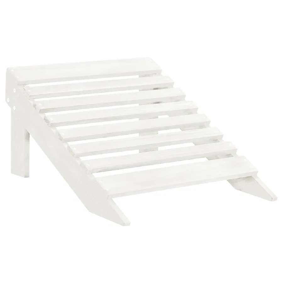Chaise de jardin avec pouf Bois Blanc - 5