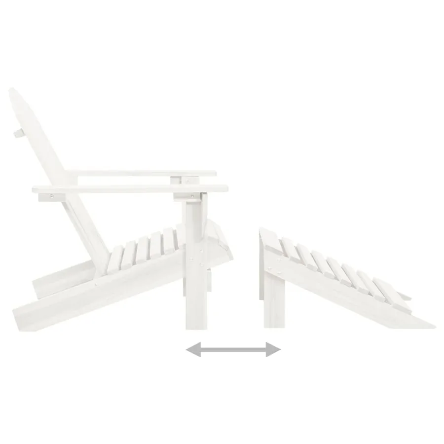 Chaise de jardin avec pouf Bois Blanc - 7