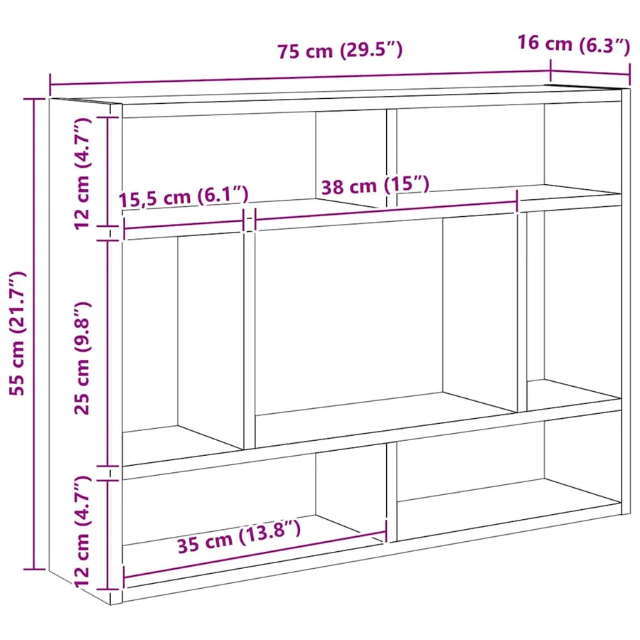 Étagère murale Artisan en chêne 75 x 16 x 55 cm bois d'ingénierie - 10