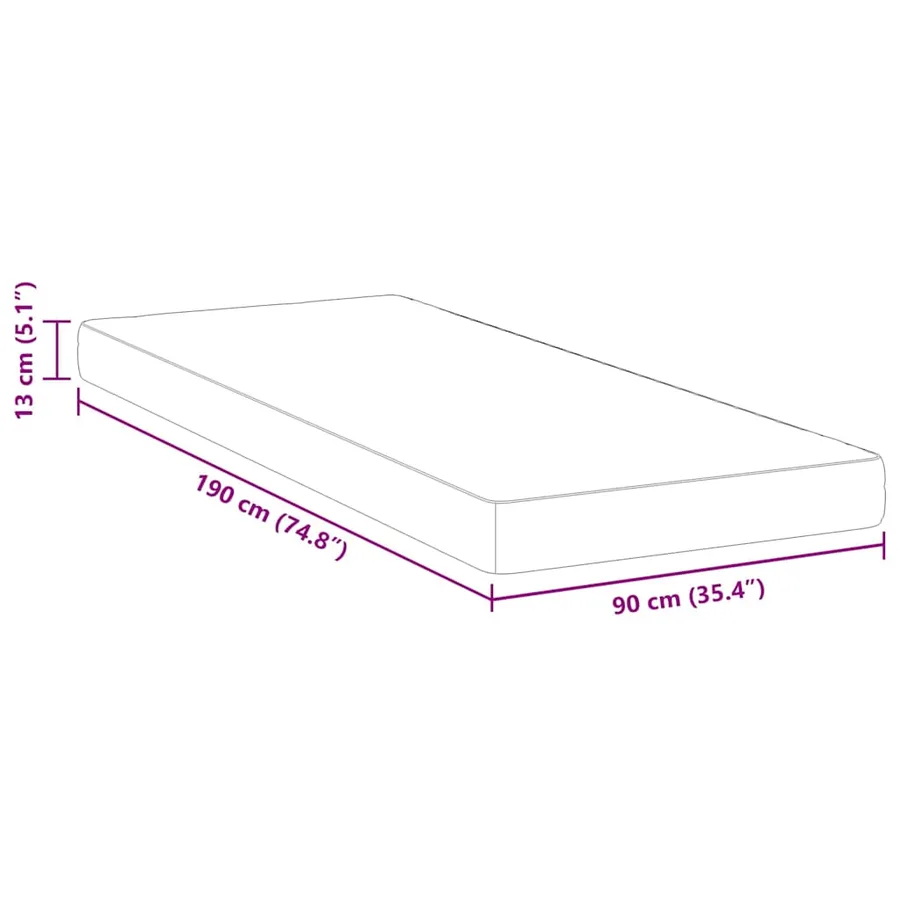 Matelas Blanc 90 x 190 cm Tissu jacquard - 11