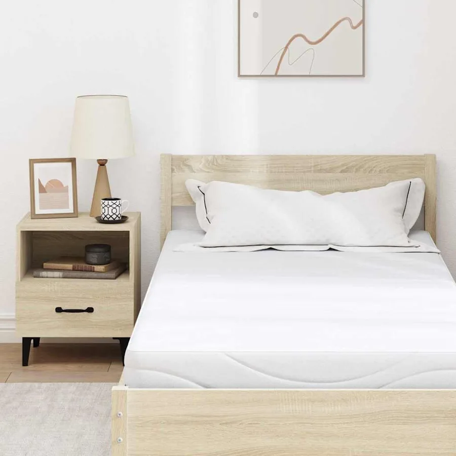 Matelas Blanc 90 x 190 cm Tissu jacquard - 7
