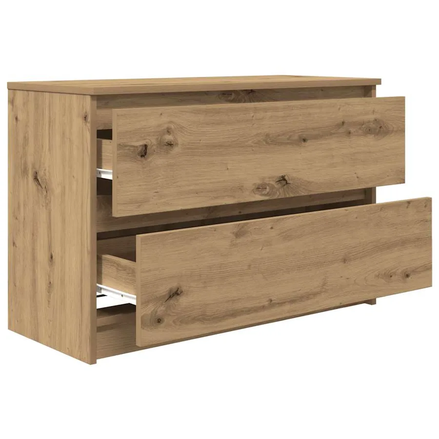 Meuble TV chêne artisanal 80x35x54 cm bois d'ingénierie - 5