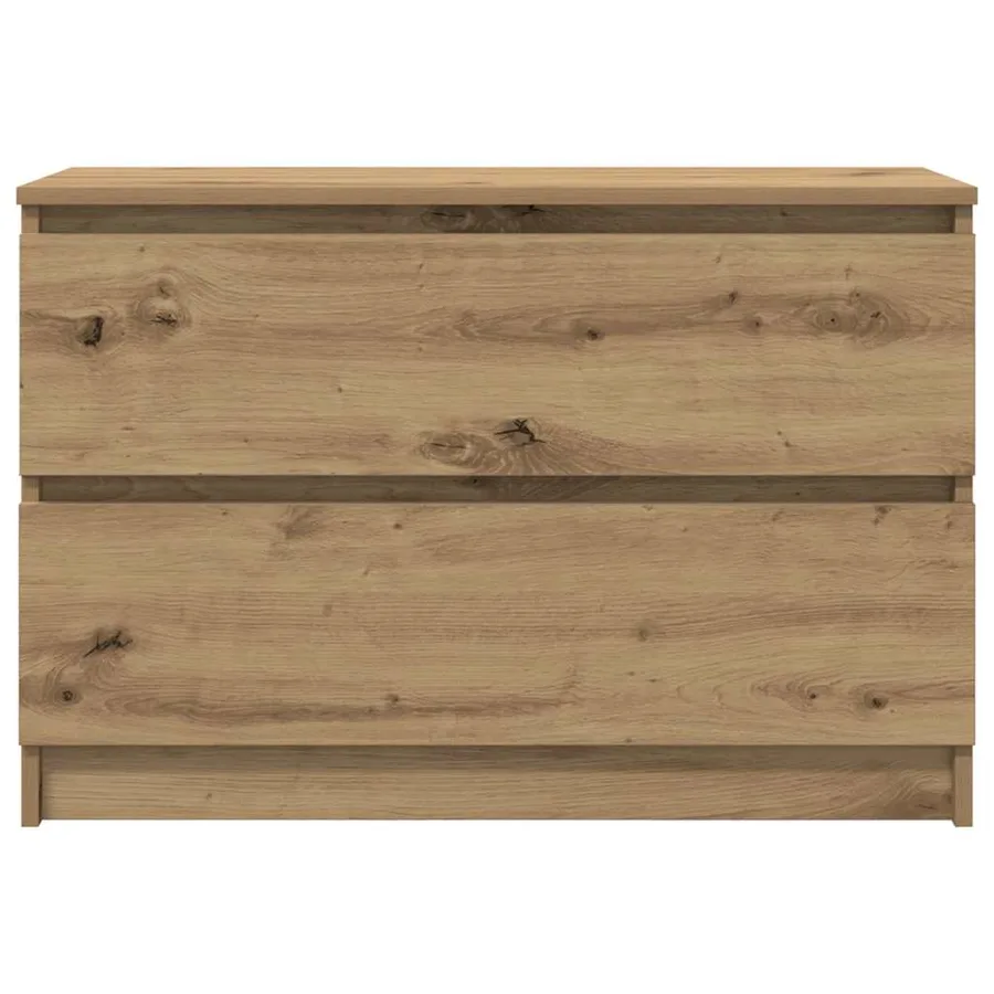 Meuble TV chêne artisanal 80x35x54 cm bois d'ingénierie - 6