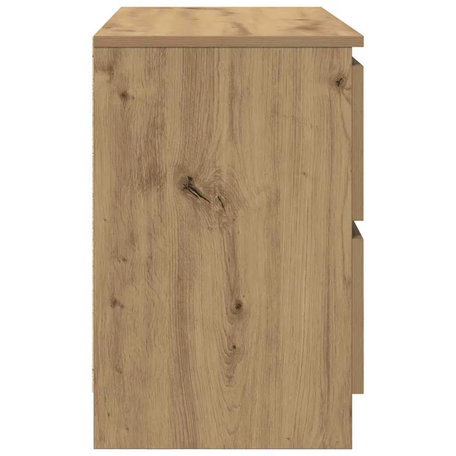 Meuble TV chêne artisanal 80x35x54 cm bois d'ingénierie - 7