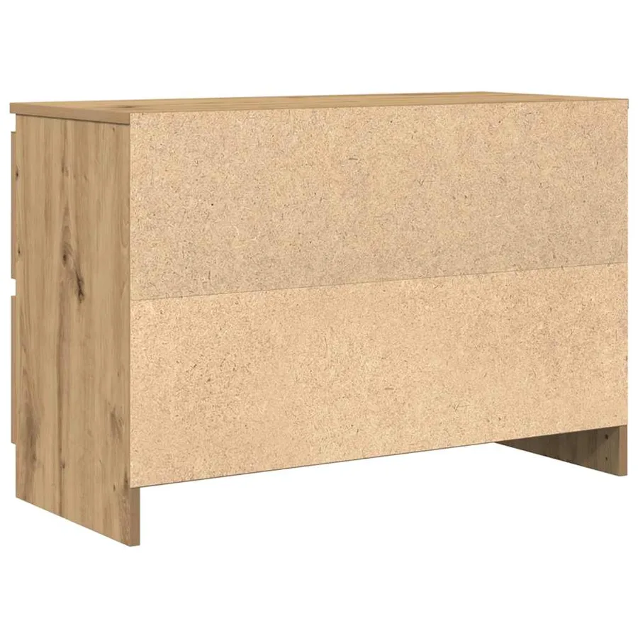 Meuble TV chêne artisanal 80x35x54 cm bois d'ingénierie - 8