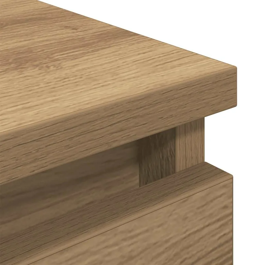 Meuble TV chêne artisanal 80x35x54 cm bois d'ingénierie - 9