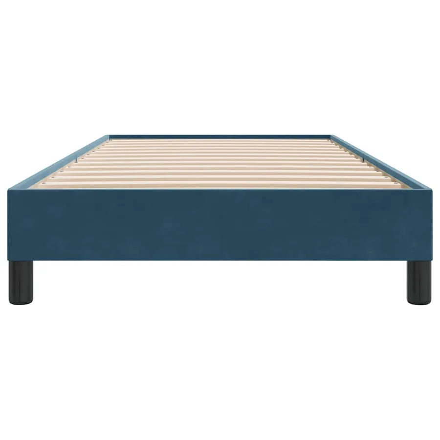 Cadre de lit sans matelas bleu foncé 100x220 cm velours - 5