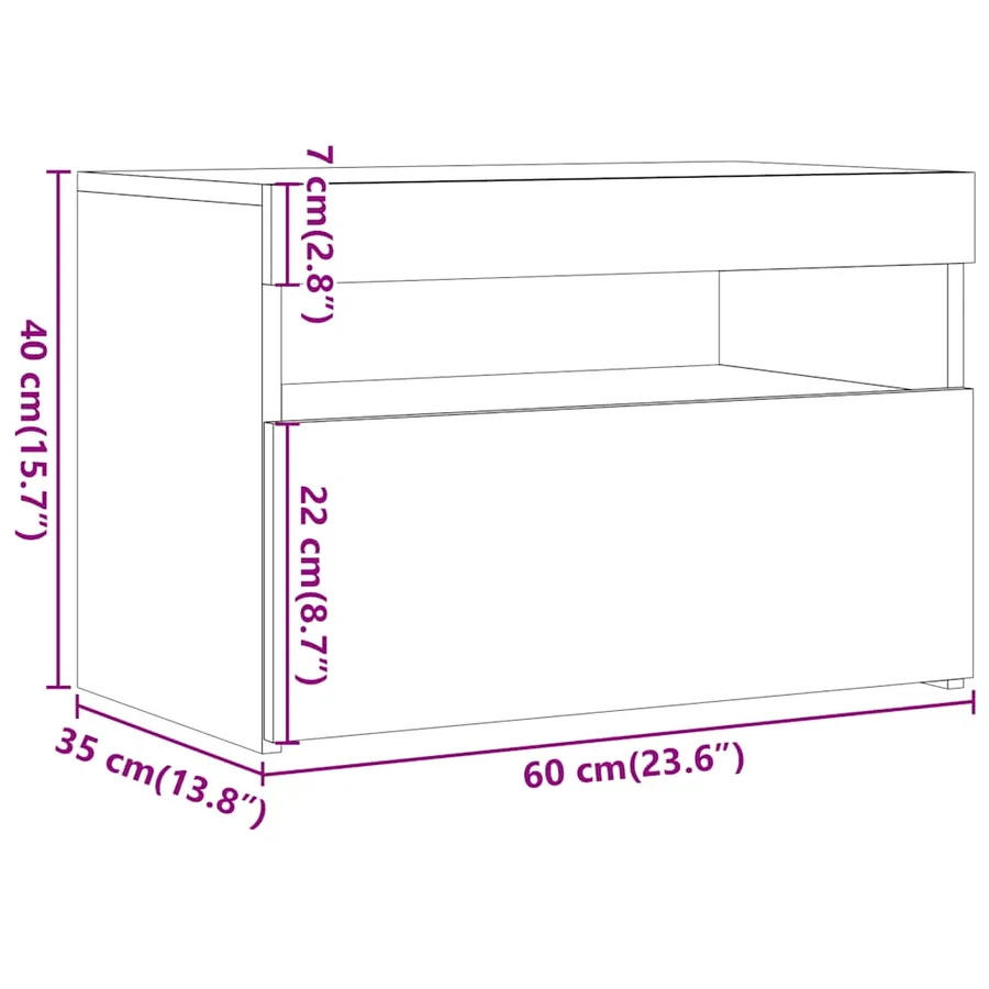 Meuble TV avec lumières LED chêne artisanal bois d'ingénierie - 17